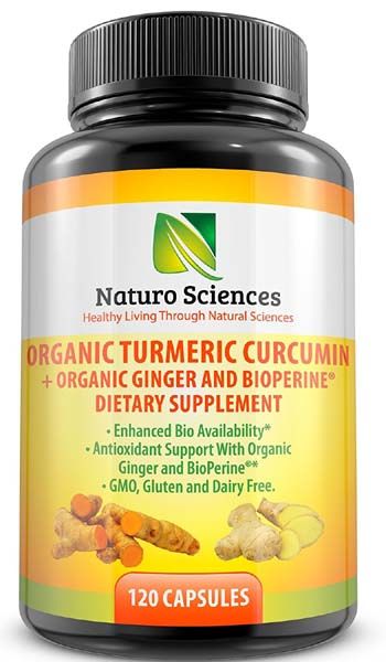 Organic Turmeric Extract Curcumin with BioPerine and Ginger Powder By Naturo Sciences
